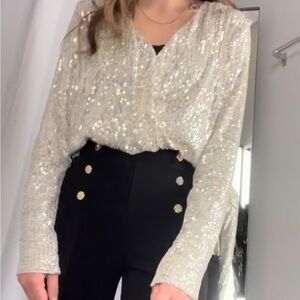 H&M Gold Silver Sequin Bodysuit